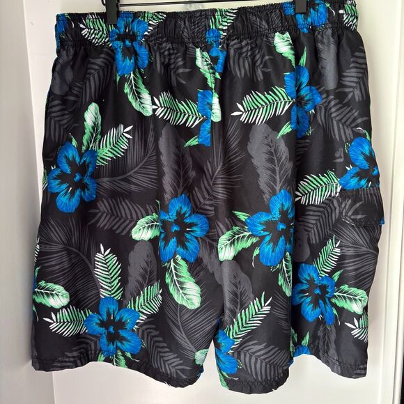 Kanu Surf Men's XXL Tropical Floral Hawaiian Wade Trunks Quick-Dry Swim Shorts - Picture 2 of 6